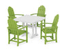 POLYWOOD Classic Adirondack 5-Piece Farmhouse Dining Set With Trestle Legs in Lime