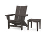 POLYWOOD® Modern Grand Adirondack Chair with Side Table in Vintage Coffee