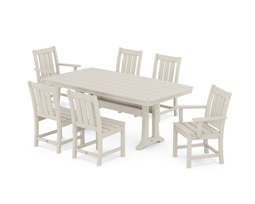 POLYWOOD® Oxford 7-Piece Dining Set with Trestle Legs in Slate Grey