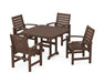 POLYWOOD Signature 5-Piece Dining Set with Trestle Legs in Mahogany