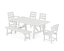 POLYWOOD Lakeside 6-Piece Rustic Farmhouse Dining Set With Trestle Legs in White