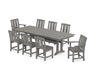 POLYWOOD® Mission 9-Piece Farmhouse Dining Set with Trestle Legs in Slate Grey
