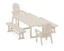 POLYWOOD Vineyard Adirondack 5-Piece Dining Set with Benches in Sand