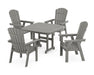 POLYWOOD Nautical Adirondack 5-Piece Dining Set with Trestle Legs in Slate Grey