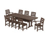 POLYWOOD Lakeside 9-Piece Dining Set with Trestle Legs in Mahogany