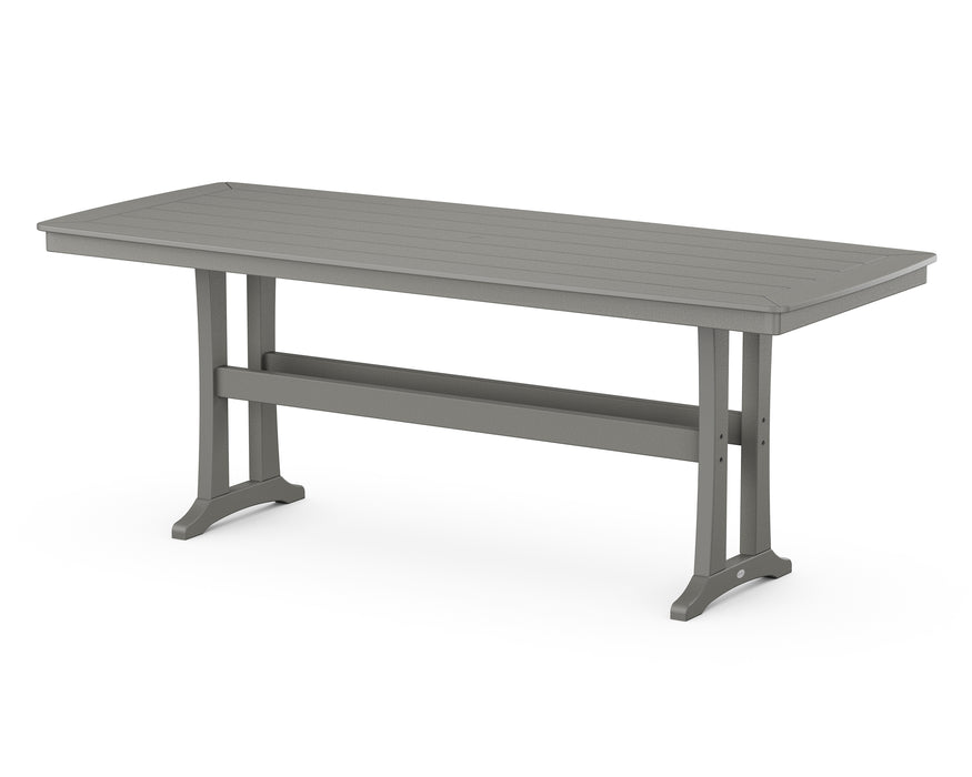 POLYWOOD® Nautical Trestle 39” x 97” Counter Table in Slate Grey