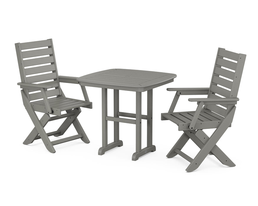 POLYWOOD Captain 3-Piece Dining Set in Slate Grey