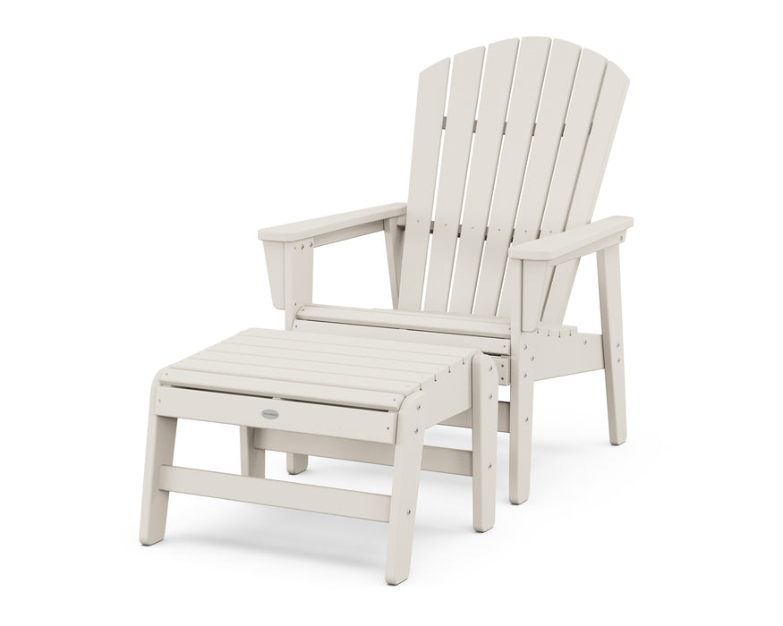POLYWOOD® Nautical Grand Upright Adirondack Chair with Ottoman in Slate Grey