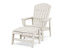 POLYWOOD® Nautical Grand Upright Adirondack Chair with Ottoman in Slate Grey