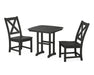 POLYWOOD Braxton Side Chair 3-Piece Dining Set in Black