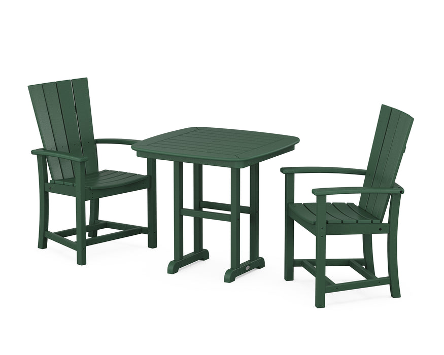 POLYWOOD Quattro 3-Piece Dining Set in Green
