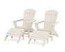 POLYWOOD Nautical Curveback Adirondack Chair 4-Piece Set with Ottomans in Sand