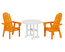 POLYWOOD Vineyard Adirondack 3-Piece Round Dining Set in Tangerine