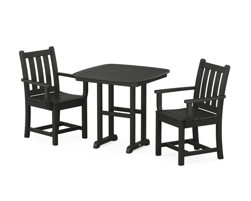 POLYWOOD Traditional Garden 3-Piece Dining Set in Black