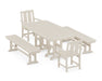 POLYWOOD® Mission 5-Piece Dining Set with Benches in Slate Grey