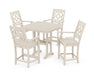 Martha Stewart by POLYWOOD Chinoiserie 5-Piece Counter Set with Trestle Legs in Sand