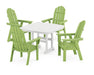 POLYWOOD Vineyard Adirondack 5-Piece Dining Set with Trestle Legs in Lime