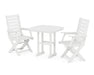 POLYWOOD Captain 3-Piece Dining Set in White