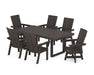POLYWOOD Modern Adirondack 7-Piece Dining Set with Trestle Legs in Vintage Coffee