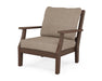 Martha Stewart by POLYWOOD Chinoiserie Deep Seating Chair in Mahogany with Spiced Burlap fabric
