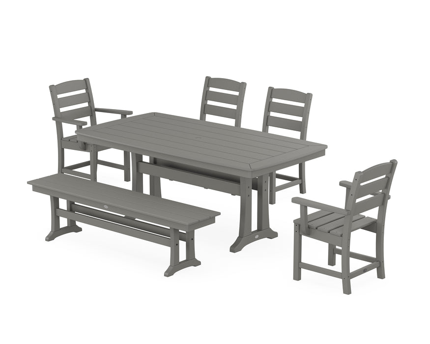 POLYWOOD Lakeside 6-Piece Dining Set with Trestle Legs in Slate Grey