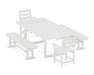 POLYWOOD Lakeside 5-Piece Dining Set with Trestle Legs in White