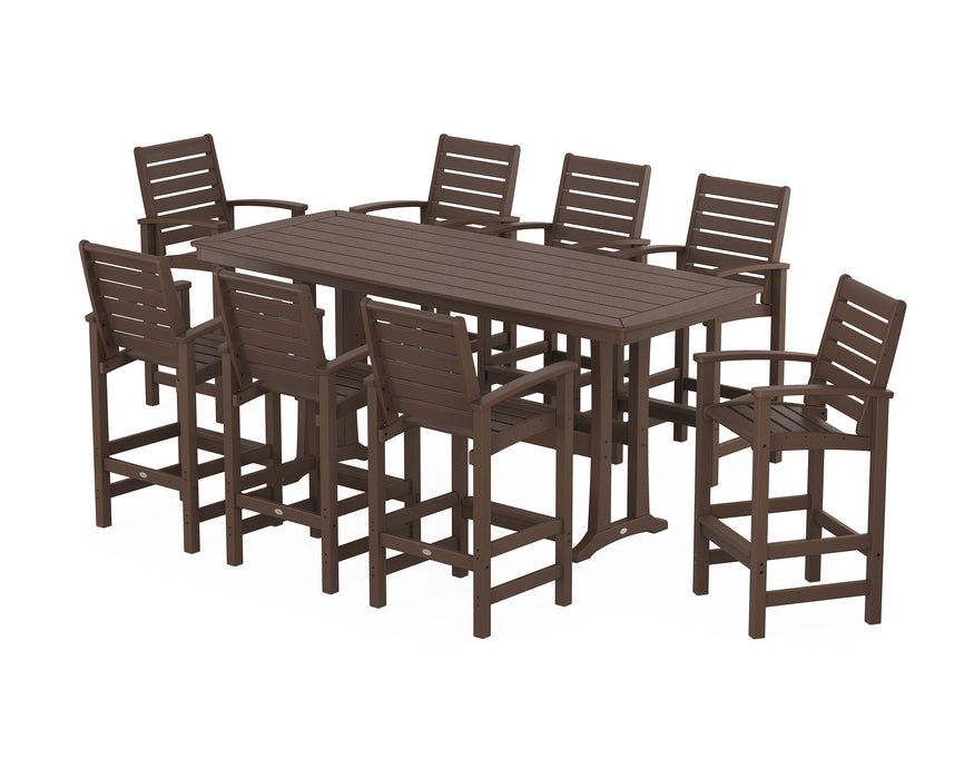 POLYWOOD® Signature 9-Piece Bar Set with Trestle Legs in Sand