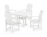 POLYWOOD Palm Coast 5-Piece Farmhouse Dining Set With Trestle Legs in White