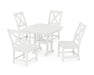 POLYWOOD Braxton Side Chair 5-Piece Dining Set in Vintage White