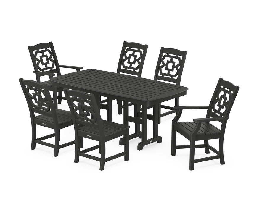 Martha Stewart by POLYWOOD Chinoiserie 7-Piece Dining Set in Black