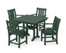 POLYWOOD® Oxford 5-Piece Farmhouse Dining Set with Trestle Legs in Mahogany