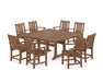 POLYWOOD® Oxford 9-Piece Square Dining Set with Trestle Legs in Teak