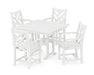 POLYWOOD Chippendale 5-Piece Farmhouse Dining Set in White