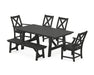 POLYWOOD® Braxton 6-Piece Rustic Farmhouse Dining Set With Trestle Legs in Black