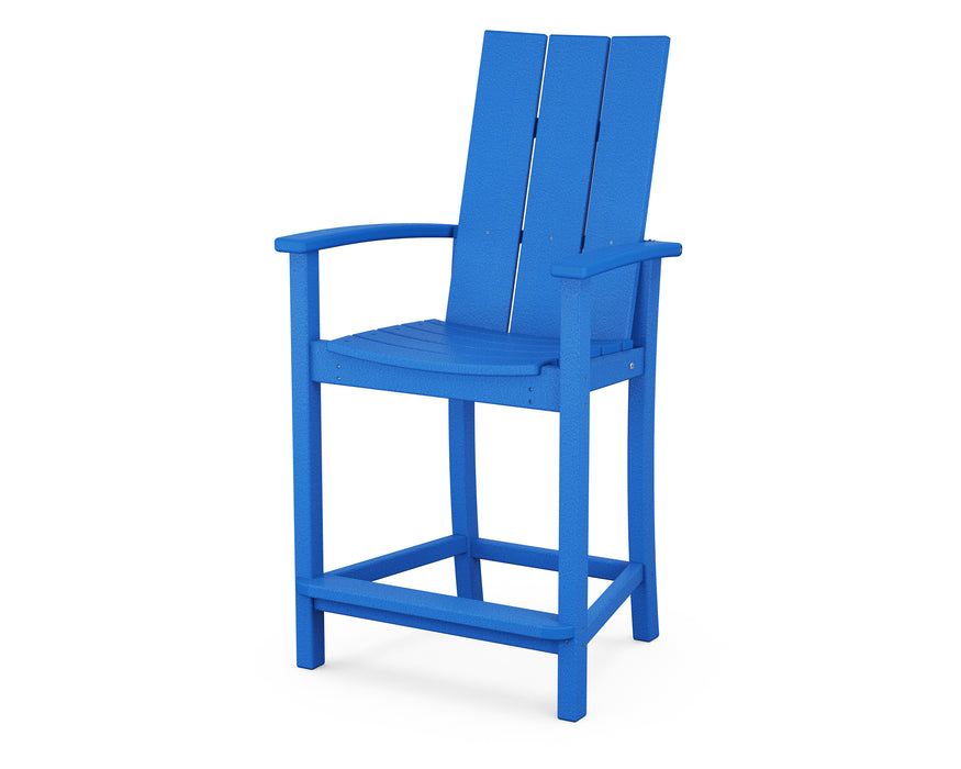 POLYWOOD Modern Adirondack Counter Chair in Pacific Blue