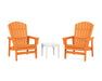 POLYWOOD® 3-Piece Nautical Grand Upright Adirondack Set in Tangerine / White