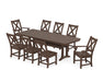 POLYWOOD Braxton 9-Piece Dining Set with Trestle Legs in Mahogany