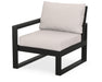 POLYWOOD® EDGE Modular Left Arm Chair in Black with Dune Burlap fabric