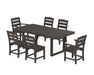 POLYWOOD Lakeside 7-Piece Dining Set with Trestle Legs in Vintage Coffee