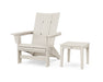 POLYWOOD® Modern Grand Adirondack Chair with Side Table in Sand