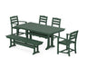 POLYWOOD La Casa Cafe 6-Piece Farmhouse Dining Set With Trestle Legs in Green
