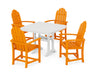 POLYWOOD Classic Adirondack 5-Piece Dining Set with Trestle Legs in Tangerine