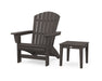 POLYWOOD® Nautical Grand Adirondack Chair with Side Table in Vintage Coffee