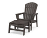 POLYWOOD® Nautical Grand Upright Adirondack Chair with Ottoman in Vintage Coffee