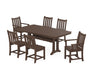 POLYWOOD Traditional Garden 7-Piece Dining Set with Trestle Legs in Mahogany