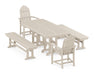 POLYWOOD Classic Adirondack 5-Piece Dining Set with Benches in Sand