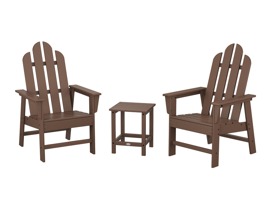 POLYWOOD® Long Island 3-Piece Upright Adirondack Chair Set in Pacific Blue