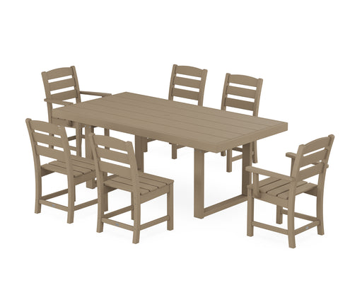 POLYWOOD Lakeside 7-Piece Dining Set with Trestle Legs in Vintage Sahara