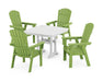 POLYWOOD Nautical Adirondack 5-Piece Dining Set with Trestle Legs in Lime