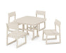 POLYWOOD EDGE Side Chair 5-Piece Dining Set with Trestle Legs in Sand